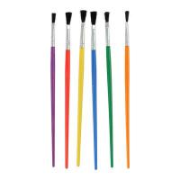 Кисть ворс Синтетика № 2, с цветной ручкой 