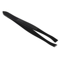 Пинцет для бровей, хром, металл, 9,2см, черный, 21B634 