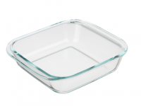 Форма для запекания жаропрочная квадратная, с ручками, стекло, 21,3x18,9x5см, 1,1л SATOSHI 