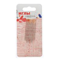 Набор швейных игл 10шт с золотым ушком, сталь 