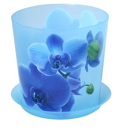 Кашпо Деко D125мм Орхидея белая 1,2л 