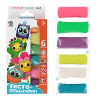BY Набор для детской лепки "Тесто-пластилин" 6 цветов, 30гр, 9х2х16,5см, 3 дизайна 