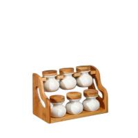 Набор банок для специй на дерев подставке Bella Tenero 6шт 