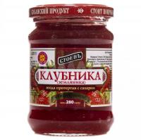 Ягода протертая с сахаром клубника Стоевъ 280г 