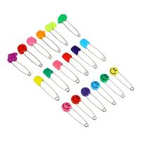 Булавки английские 6шт., 50-60мм, металл, пластик, 3 дизайна 