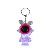 Фонарик свет на кольце Зайчик-космонавт розовый мигает LR41х3шт 2х4х7см 