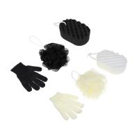 Набор 3 штуки ЮL губка поролон перчатка скрабер мочалка шар 2 цвета МС24-09 