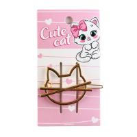 Формовая заколка на подложке Cute cat 6 х2см 