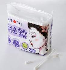 Ватные палочки Atori белые намотка спиральная и круглая 200 шт пакет 