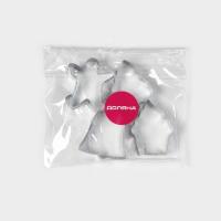 Набор форм для вырезания печенья 4шт Человечек капкейк колокольчик,елочка 8x8см 