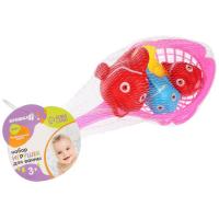 Набор резиновых игрушек для ванны Рыбалка с рыбками 5шт сачок цвет МИКС Крошка Я 