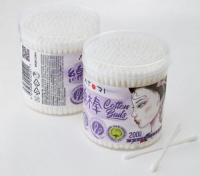 Ватные палочки Atori белые намотка спиральная и круглая 200 шт банка круг 