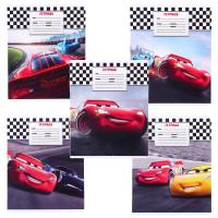Тетрадь 12 листов крупная клетка Тачки 5 видов МИКС 