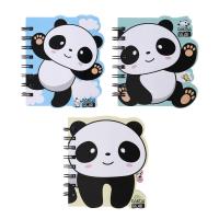 Записная книжка фигурная обложка картон на спирали Панды 10х12см 57л 3 дизайна 