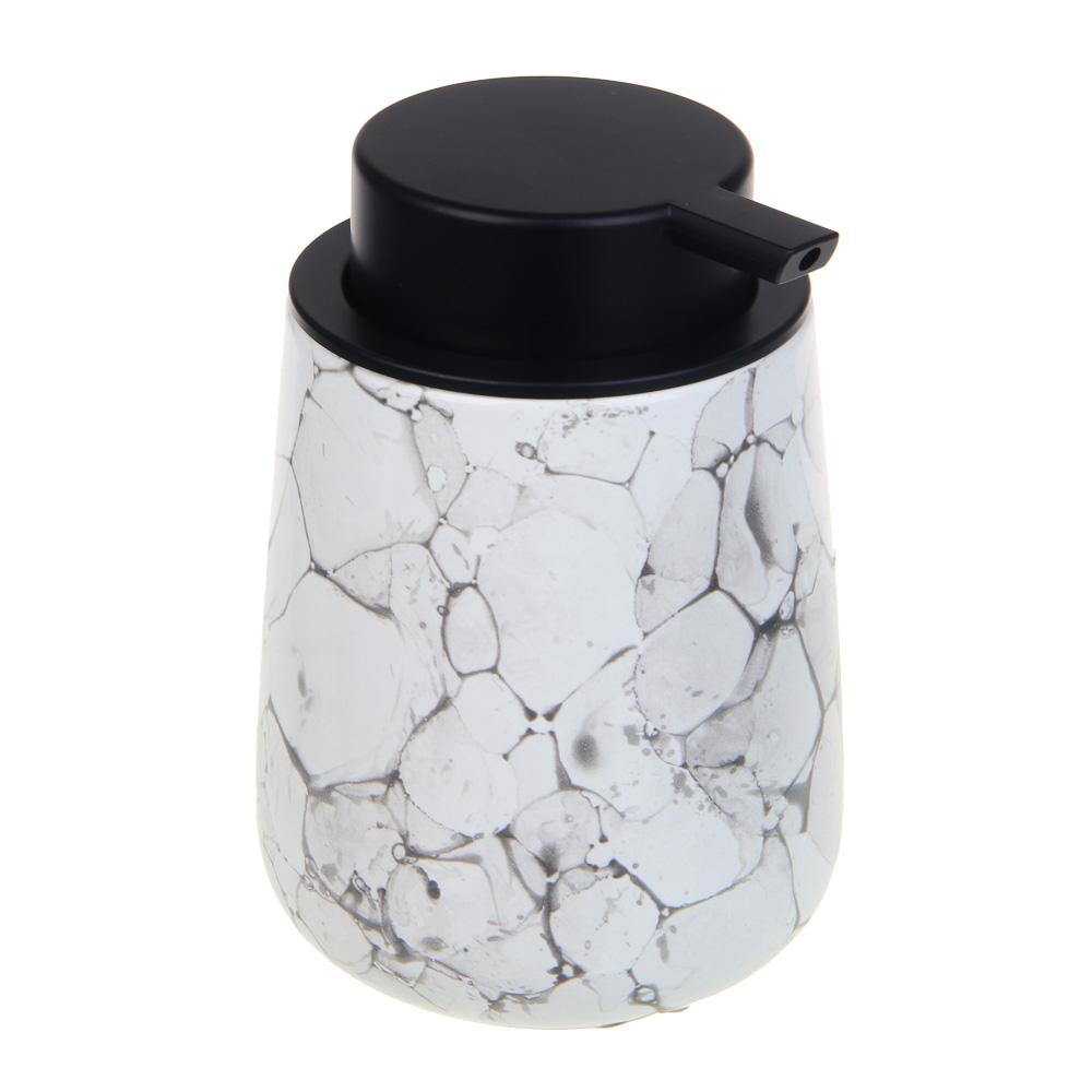 Стакан для ванной комнаты керамика VETTA Космос мрамор белый 400мл 10,5x9x9см 