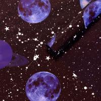 Бумага упаковочная глянцевая двусторонняя Космос 100х70см 