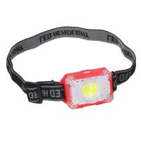 ЧИНГИСХАН Фонарик налобный, 1 COB, 3xAAA, 3 режима, пластик 