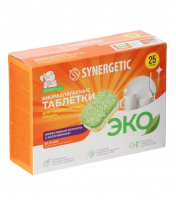 Таблетки для посудомоечных машин Synergetic, бесфосфатные, 25шт 