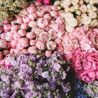 Бумага упаковочная  глянцевая Букет цветов 0,5х0,7м 