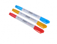 Маркер контурный 2х-сторонний, серебр металлик, цветной контур, 3мм/1мм, три цвета, пл ClipStudio 