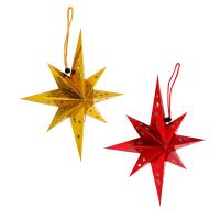 Звезда 8-конечная СНОУ БУМ 45см бумага красный золотой 2 дизайна 