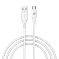 Кабель для зарядки USB(A)-Type C BY Twist 36Вт 1м 3A гибкий силикон, белый 