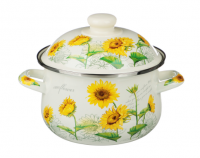 Кастрюля эмалированная Подсолнухи 18см, 2,0л, индукция VETTA 