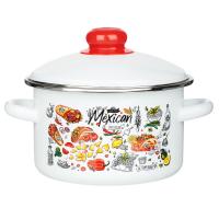 Кастрюля Мексика эмалированная цилиндрическая 2л 