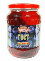 Компот слива половинки в сиропе Урожайный Год ГОСТ ст/б 475г 