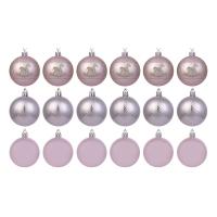 Набор шаров СНОУ БУМ 6см 18шт пластик глиттер 