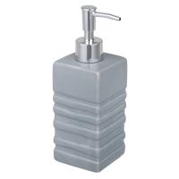 Дозатор для жидкого мыла керамика VETTA рельеф серый 6,5x6,5x19см 