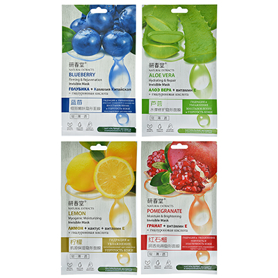 Маска для лица тканевая "Растительный экстракт", 1 шт, 36г, 4дизайна 