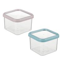 Банка квадратная для сыпучих продуктов 0,6л пластик 2цв 