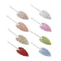 Ветка декоративная СНОУ БУМ блеск папоротник с пайетками 46x13см 