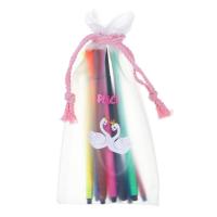 Пенал в форме мешочка на завязках ЦАРЕВНА ЛЕБЕДЬ 10 фломастеров в комплекте 22х10см ПВХ пластик 