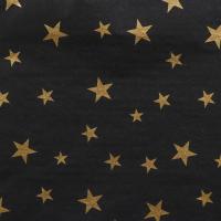 Бумага упаковочная тишью Звезды на черном,50х66см 