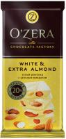 Шоколад O'Zera белый цельный миндаль White& Extra Almond 90г 