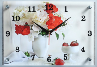 Часы настенные, серия Цветы, Цветы в вазе, 25х35см 