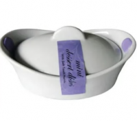 Форма для запекания и сервировки овальная 15см, с крышкой и силикон ручками, керамика/Tима/32 