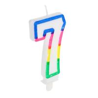 Свеча для торта Капитан Весельчак  в форме цифры с подставкой 7 парафин PP 