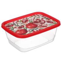 Контейнер для продуктов прямоугольный декор Гранат пластик 1,5л 
