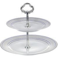 Фруктовница 2-х ярусная Guterwahl Венера алькор декор серебро d=18см d=23см 