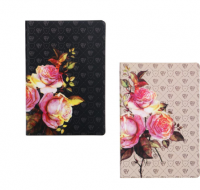 Бизнес - блокнот ЛАКШЕРИ А5, 192стр, гибкая обл, иск.кожа с печатью, цветной срез, 2диз 