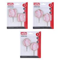 Крючки самоклеящиеся VETTA Красный мрамор пластик металл 2шт 