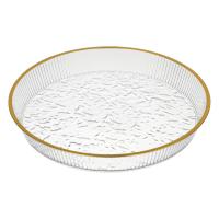 Поднос круглый с золотой каемкой 26,5x23,2x3,7см РЕТ 