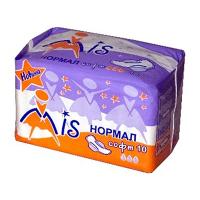 Женские гигиенические прокладки МИС Нормал, 10 шт, Софт п/э 