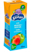 Сок яблоко-персик БОНДИ 0,2л/27 