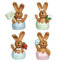 Декор пасхальный - фигурка в виде зайца, полистоун, 4 вида, 6 см 