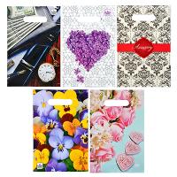 Пакет ПВД с вырубной ручкой, 30х20см, 30 мкм, 5 дизайнов 