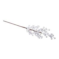 Веточка с белыми ягодами СНОУ БУМ 60см металл пластик 